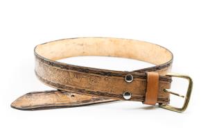 Mens Embossed Leather Belt